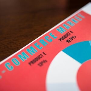 Close-up of a vibrant e-commerce market analysis pie chart showcasing product performance.